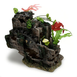 Penn Plax - Large Shipwreck Stern with Plants