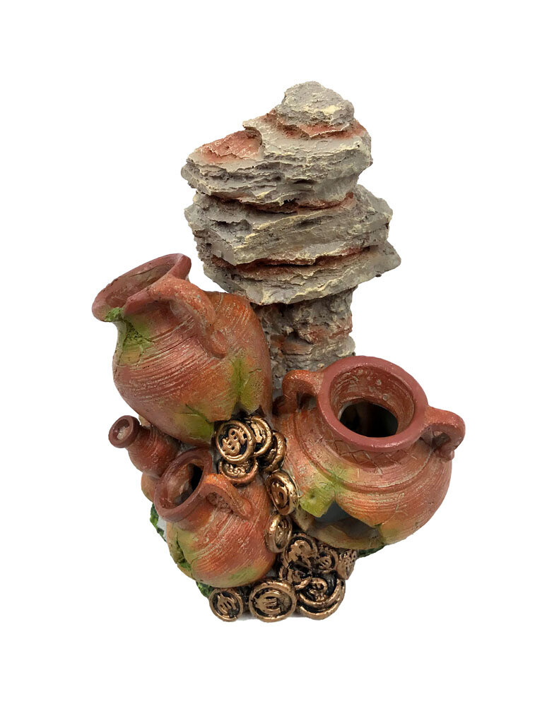 Polyresin Barrel Mountain Ornament 4x3.5x4.5&quot;