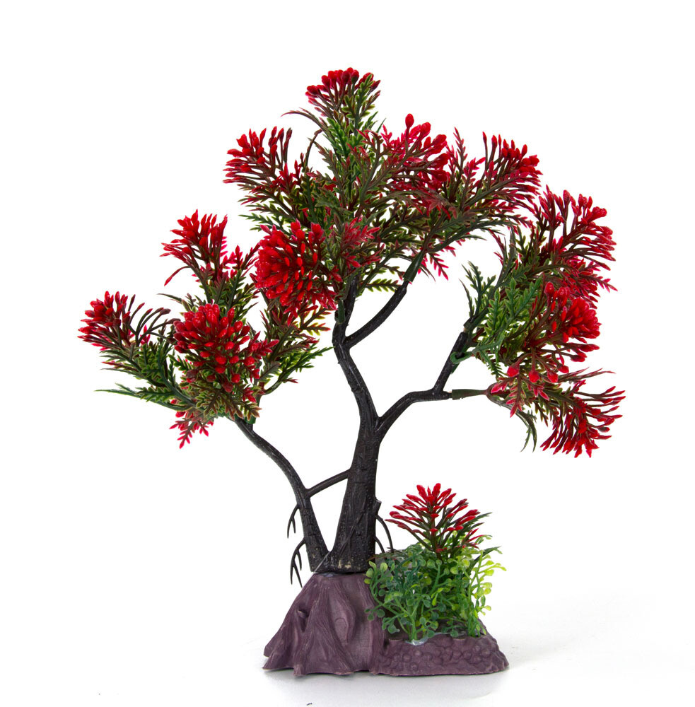Red Pine Bonsai Plastic Plant 7&quot;