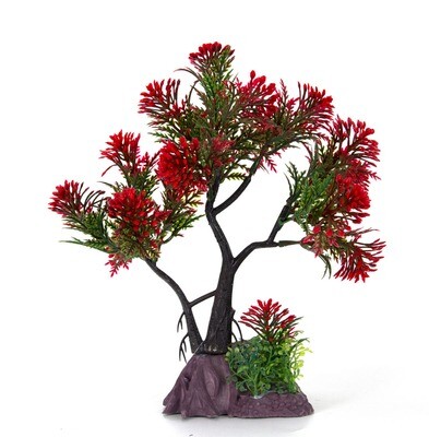 Red Pine Bonsai Plastic Plant 7"