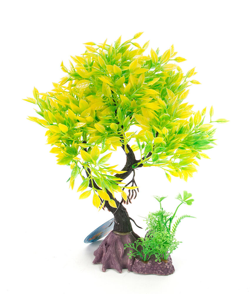 Yellow Juniper Bonsai Plastic Plant 8&quot;