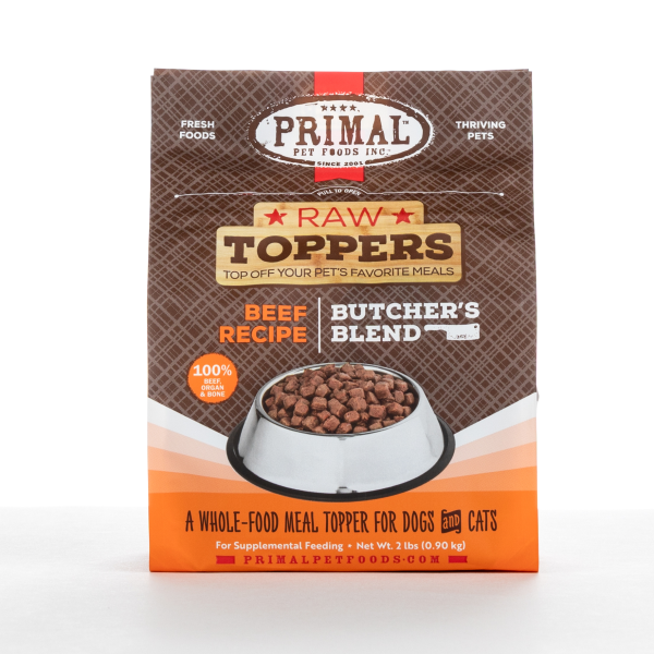 Primal Dog/Cat Raw Topper Butcher&#39;s Blend Beef 2 lb