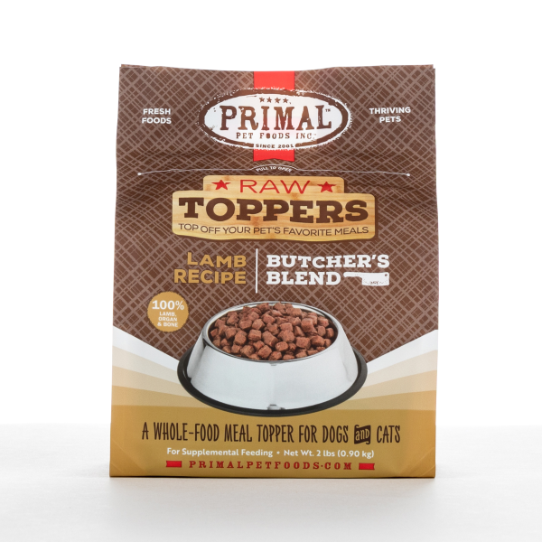 Primal Dog/Cat Raw Topper Butcher&#39;s Blend Lamb 2 lb