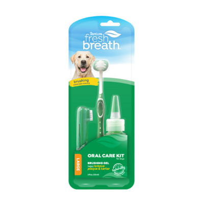 TropiClean Fresh Breath Oral Care Brushing Kit for Dogs 2oz