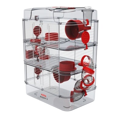 Rody3 Trio Hamster Cage - 3-story - Grenadine - 41 x 27 x 53 cm
