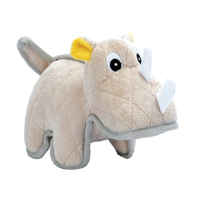 Zeus Safari Dog Toys - Beige Rhino - 15 cm (6 in)
