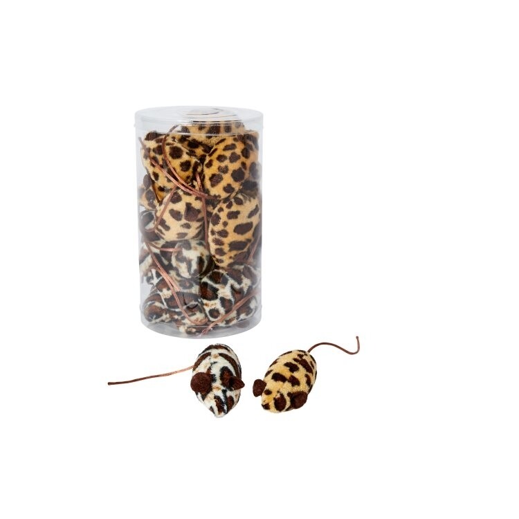 BUDZ Cat Toy White/Beige Mouse - 24PC/JAR