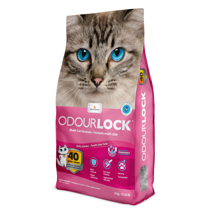 INTERSAND Odourlock Multi-Cat Litter - Baby Powder 6kg