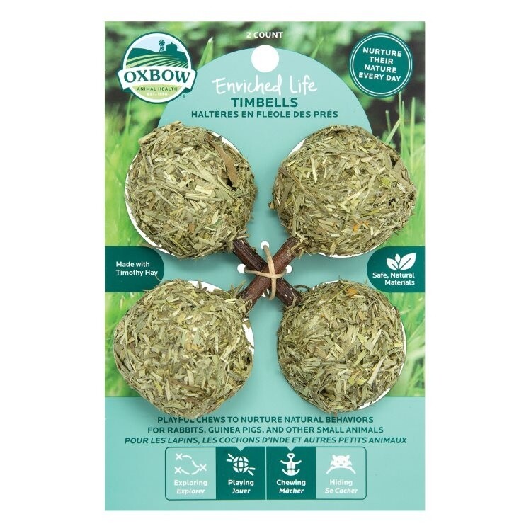 Oxbow Enriched Life Hay Timbells 2 Pack Natural Chews