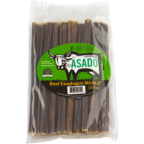 ASADO Beef Esophagus Stick 6&quot; 10PK