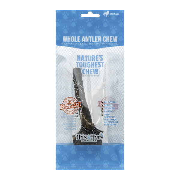 This&amp;That Whole Antler Chew Medium 6.5&quot;