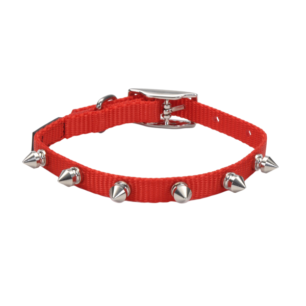 Li&#39;l Pals Spiked Nylon Collar Red 3/8x6-8&quot;