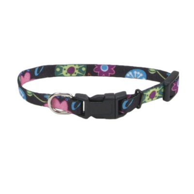 Li&#39;l Pals Printed Pattern Adj Nyl Collar Wild Flower 8&quot;