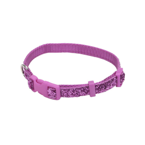 Li&#39;l Pals Adj Collar w/Glitter 8&quot; Orchid Sparkles