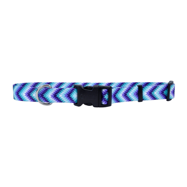 Pet Attire Adj Collar 5/8&quot;x14&quot; Teal Purple Diamonds