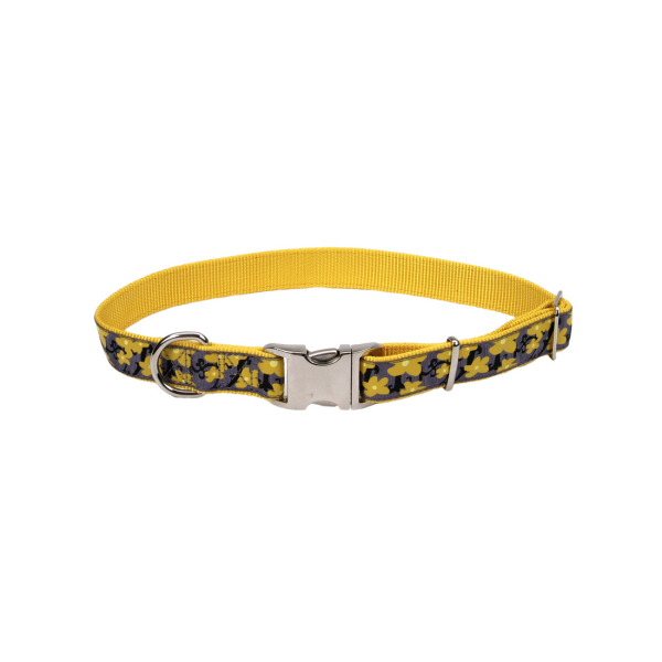 PetAttireRibbon Adj Nyl Collar w/Buckle 1x28&quot; Buttercup