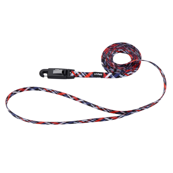 Li&#39;l Pals Leash Red/Grey Plaid 5/16&quot;x6&#39;