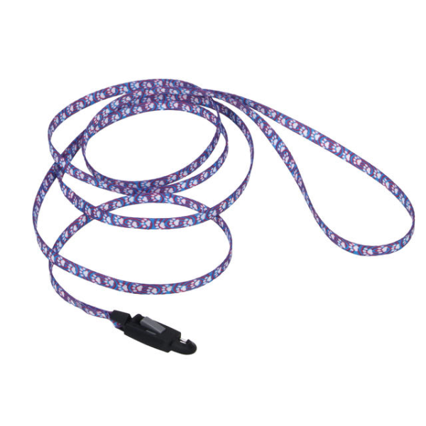 Li&#39;l Pals Pattern Nyl Leash w/E-Z Snap 3/8&quot;x6&#39; LightBlue Paw