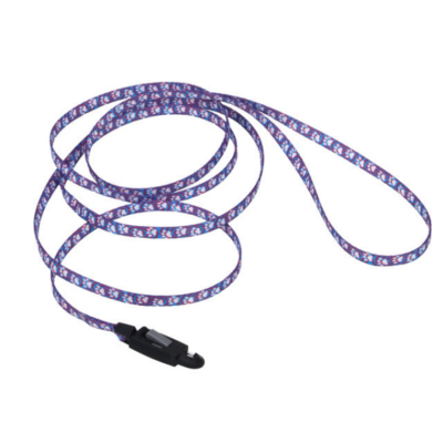 Li&#39;l Pals Pattern Nyl Leash w/E-Z Snap 3/8&quot;x6&#39; LightBlue Paw