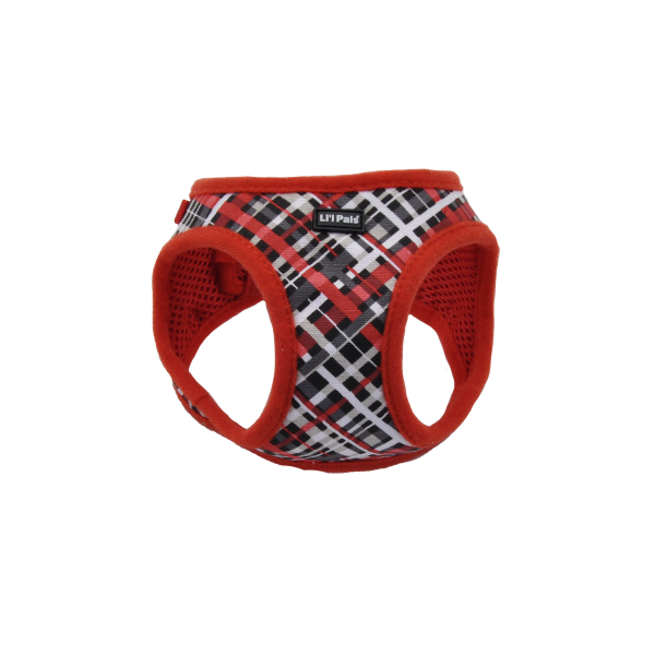 Li&#39;l Pals Canvas Harness Red/Grey Plaid 10-12&quot;