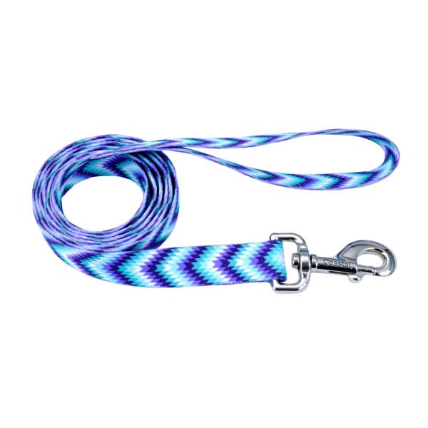 DSC Pet Attire Leash 1&quot;x6&#39; Teal Purple Diamonds