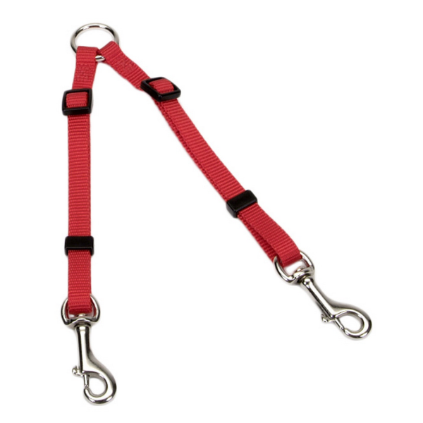 Coastal 2-Dog Leash Coupler 3/8&quot;x18-24&quot; Red