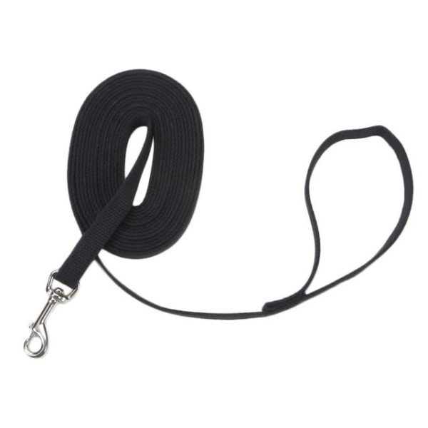 TrainRight! Cotton Web Training Leash 5/8&quot; x 30&#39; Black