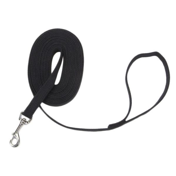 TrainRight! Cotton Web Training Leash 5/8&quot; x 15&#39; Black 15&quot;