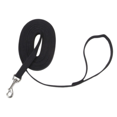 TrainRight! Cotton Web Training Leash 5/8&quot; x 15&#39; Black 15&quot;