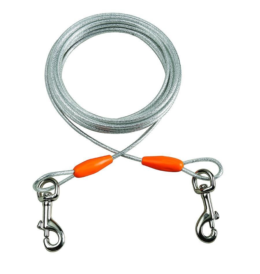 Lge Tie Out Cable 25 ft Silver