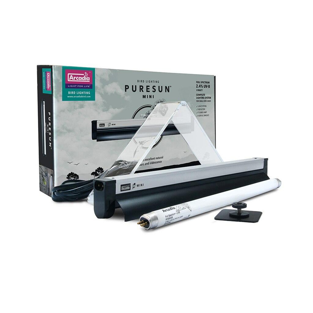 Arcadia PureSun Mini Complete Full Spectrum + UVB lighting Kit