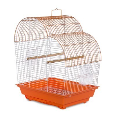 Prevue Pet Palm Beach Waterfall Roof Cage Orange and White 14 inch x 11 inch x 18.5 inch