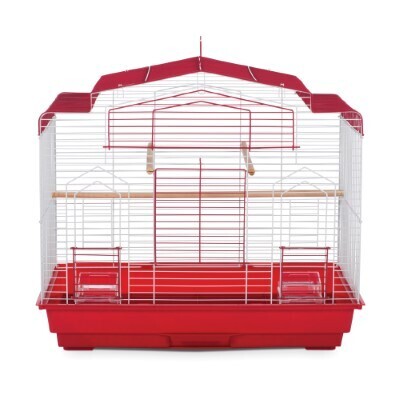 Prevue Pet Cockatiel Flight Bird Cage Red and White 26 inch x 14 inch x 23 1/2 inch