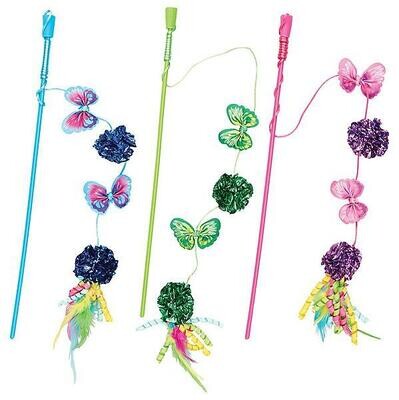 Butterfly &amp; Mylar Wand Assorted