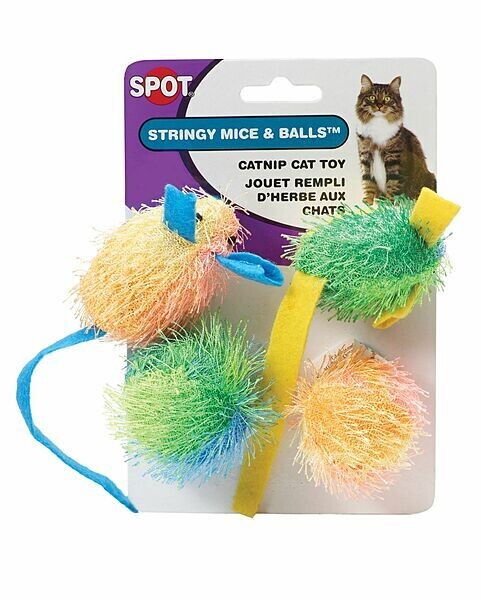 Stringy Mice &amp; Balls 4PK | Catnip