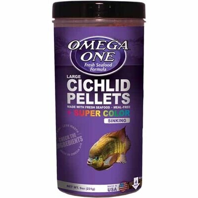 Omega One Super Color Cichlid Pellets Large 9oz