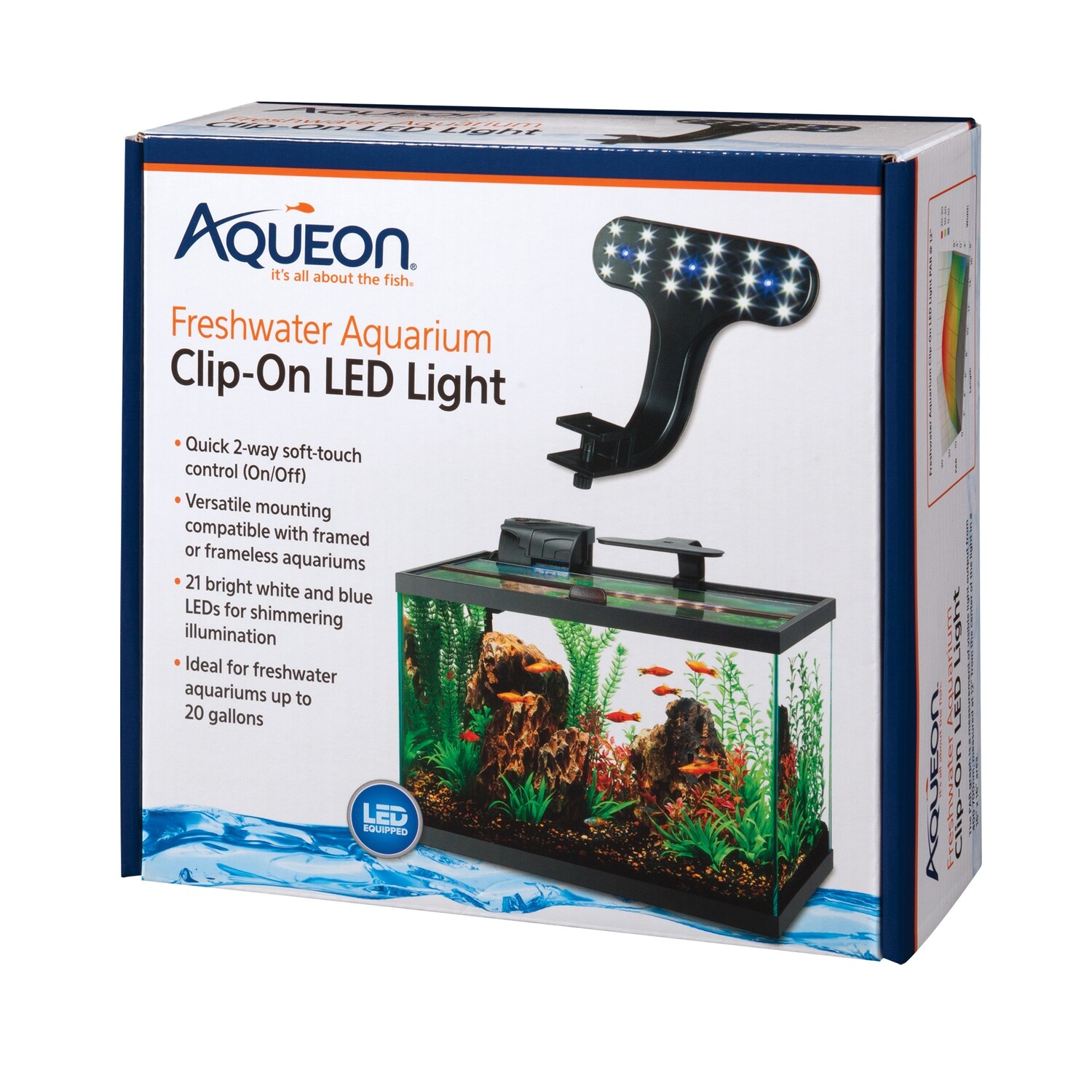 Aqueon - Freshwater Aquarium Clip-On LED Light