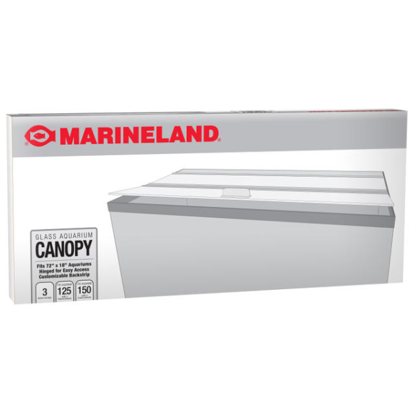 Marineland Hinged Glass Canopy 72x18&quot; 3 Pieces