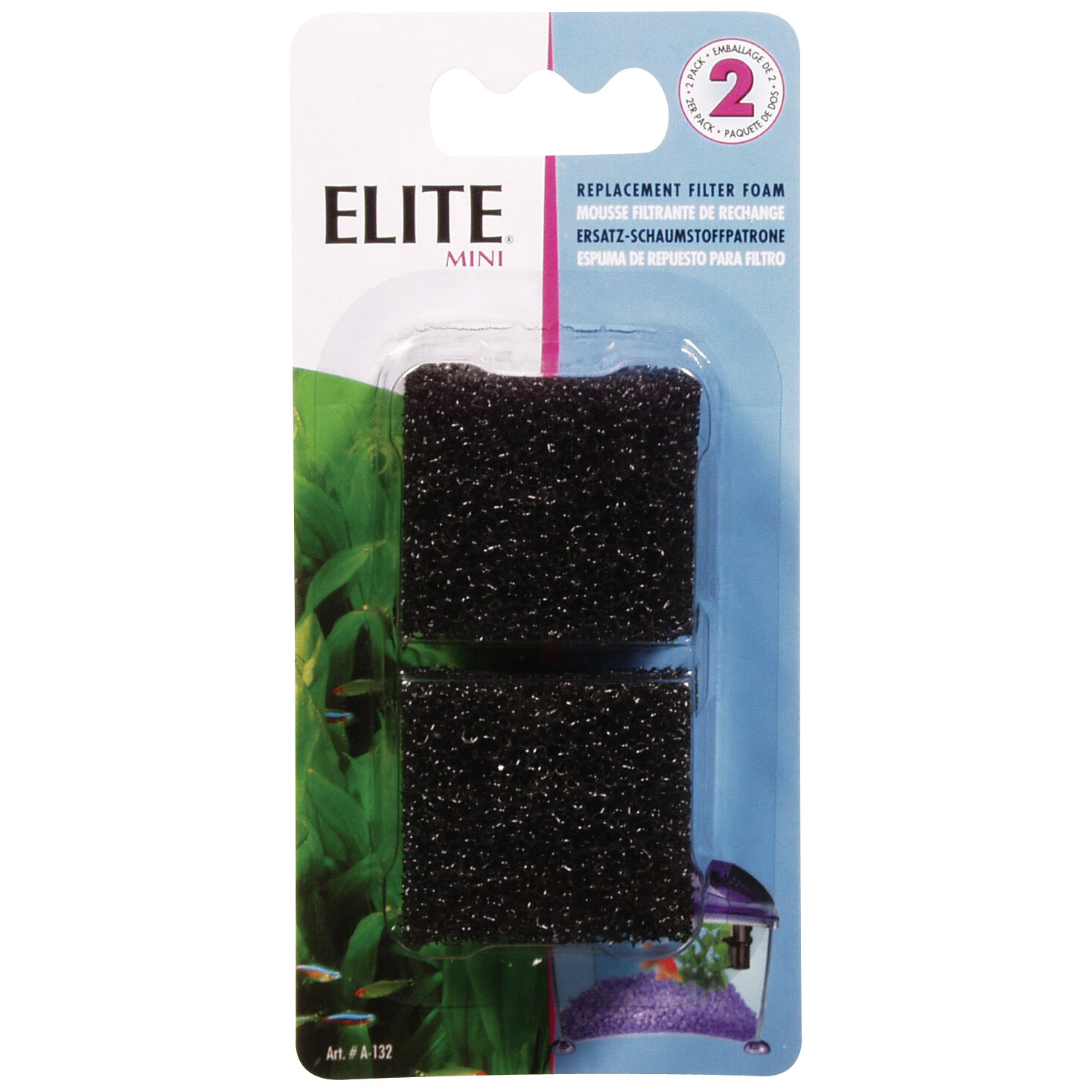 Elite - Replacement Mini Foam Filter Inserts - 2 pack