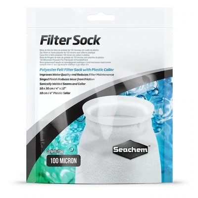 Seachem - Polyester Felt Filter Sock with Plastic Collar 100 Micron 10 x 30cm (4 x 12in)