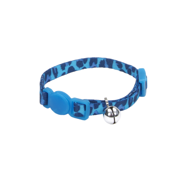 Li&#39;l Pals Kitten Adj Bkwy Collar 5/16x6-8&quot; Blue Leopard