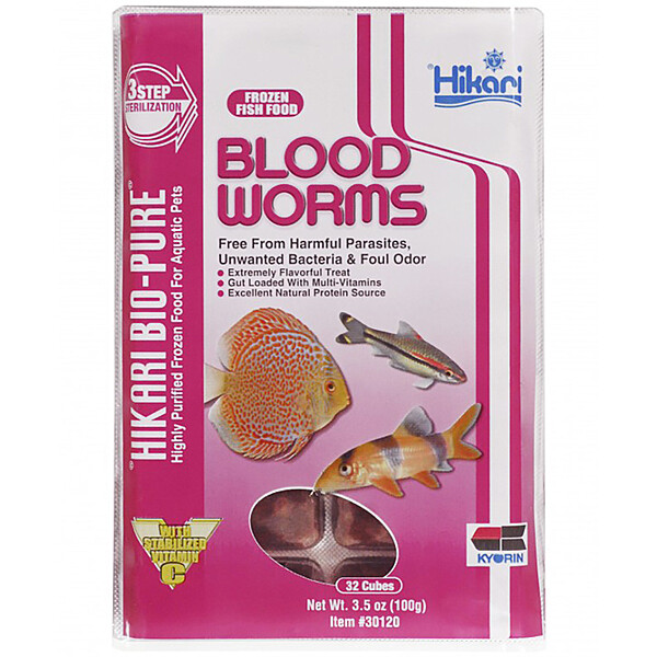 Hikari - Frozen Blood Worms 3.5oz Cube