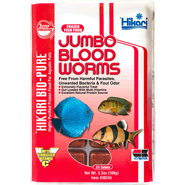Hikari - Frozen Jumbo Blood Worms 3.5oz Cube