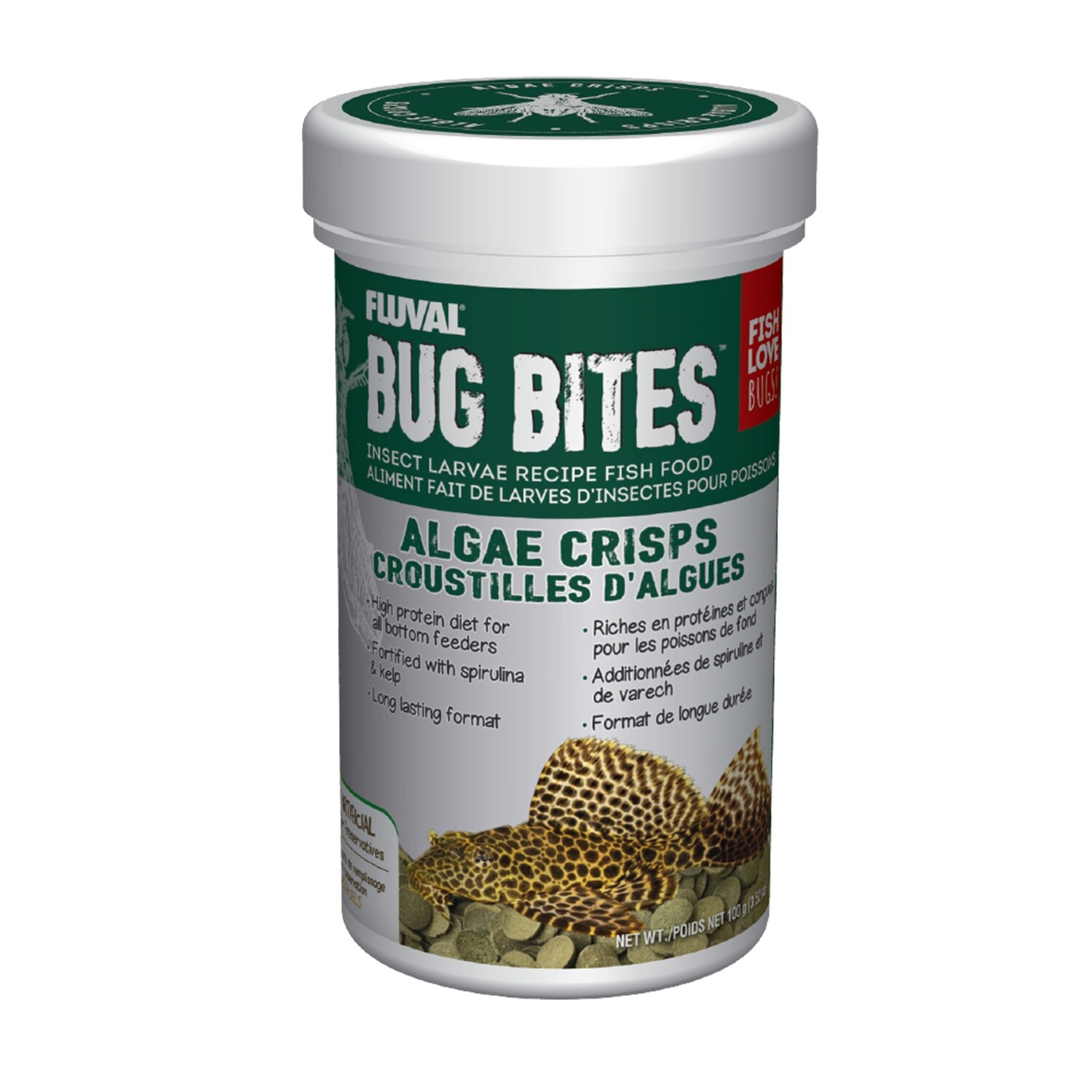 Fluval - Bug Bites Algae Crisps, Size: Fluval - Bug Bites Algae Crisps, 100 g