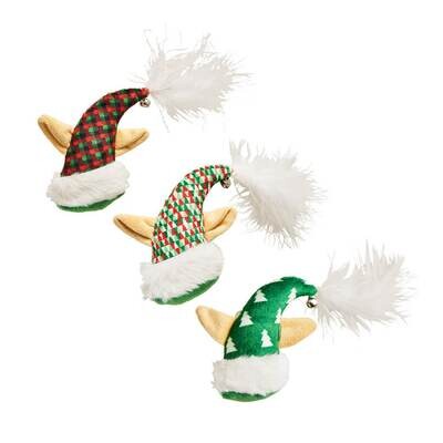 XMAS Elf Hat Catnip Toys Assorted 4&quot; | Cat