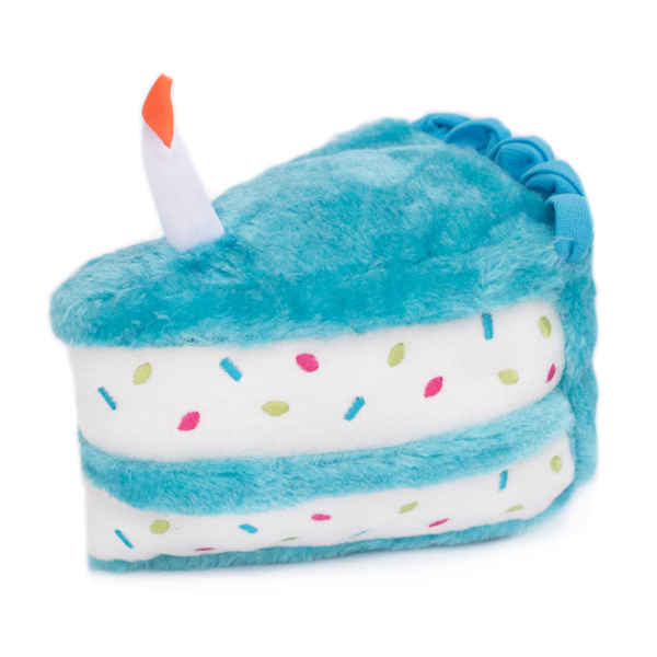 DSC - ZippyPaws NomNomz Birthday Cake Squeaker Toy, Colour: Blue