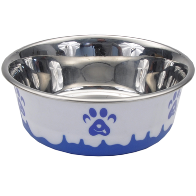 DSC Maslow Design Bowl Paw Blue/White 28 oz