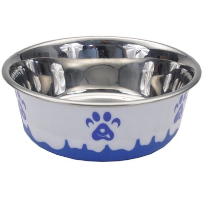 DSC Maslow Design Bowl Paw Blue/White 13 oz