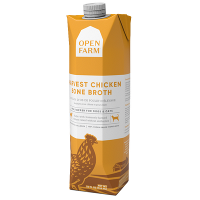 Open Farm Dog/ Cat Bone Broth Topper Harvest Chicken 33.8oz