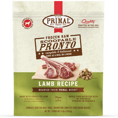 Primal Dog Raw Lamb Pronto 4 lb